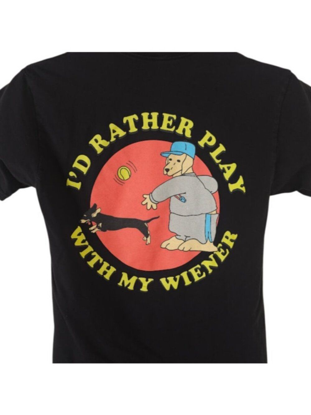 Id Rather Play With My Wiener T Shirt Mens Size Small Black Dachshund Dog Tee